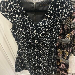 Zara Basic Monochrome Animal Print Dress